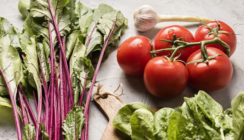 vegetales en mesa